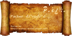 Pacher Árpád névjegykártya